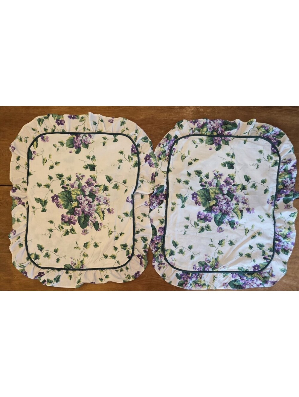 Waverly Vintage Garden Room Sweet Violets Ruffled Pillow Shams Set of 2